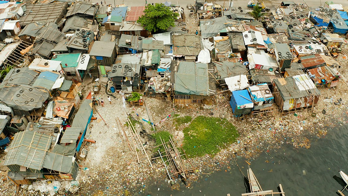 Slums and poor district of the city of Manila
